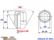 Dado Ruota M14x1 50   chiuso   20 pz