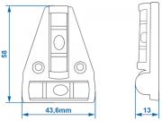 Livella a piramide magnetica a 2 bolle