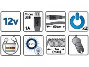 Multipresa  doppia     tester batteria   1 USB